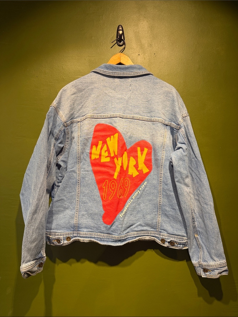 Target Pride Light Blue Denim Jacket - Stonewall Riots with Lip Patch - Picture 5 of 5